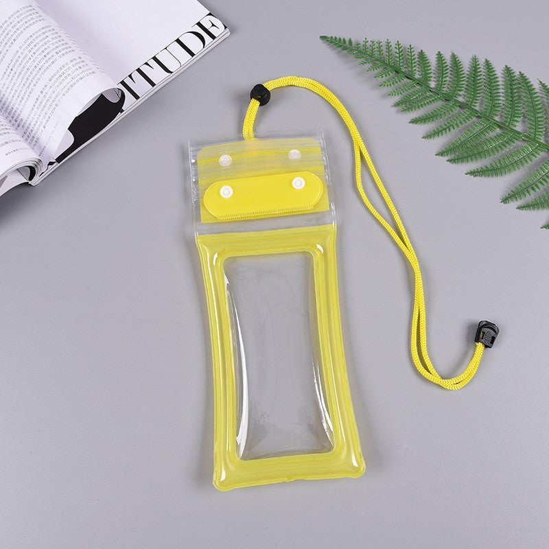 Husa Subacvatica Waterproof, Etansare IPX8 pana la 20m, Protectie Zapada si Praf, Compatibila Touch Screen, Material PVC cu Snur de Gat, Universala pana la 6.9 inch, Galben