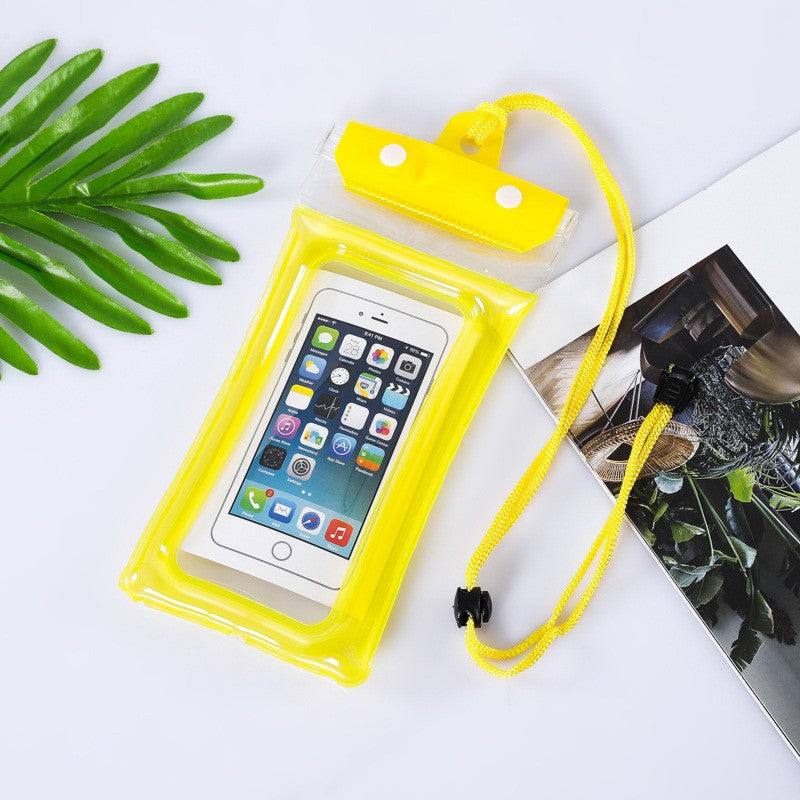 Husa Subacvatica Waterproof, Etansare IPX8 pana la 20m, Protectie Zapada si Praf, Compatibila Touch Screen, Material PVC cu Snur de Gat, Universala pana la 6.9 inch, Galben