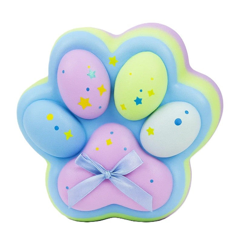 Jucarie Antistres Squishy Laba de Pisica, Model Cat Paw cu Revenire Lenta, Dispozitiv Senzorial Squeeze Toy, Material TPR Moale, Multicolor, 12.5x10.5 cm, 220g