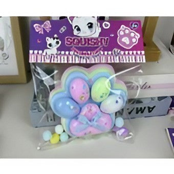 Jucarie Antistres Squishy Laba de Pisica, Model Cat Paw cu Revenire Lenta, Dispozitiv Senzorial Squeeze Toy, Material TPR Moale, Multicolor, 12.5x10.5 cm, 220g