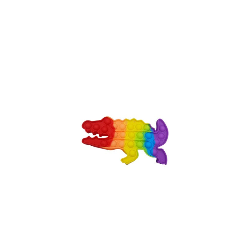 Jucarie Antistres Pop It Now and Flip It, Model Crocodil Tip Puzzle, Silicon Flexibil, Design Ergonomic, Multicolor