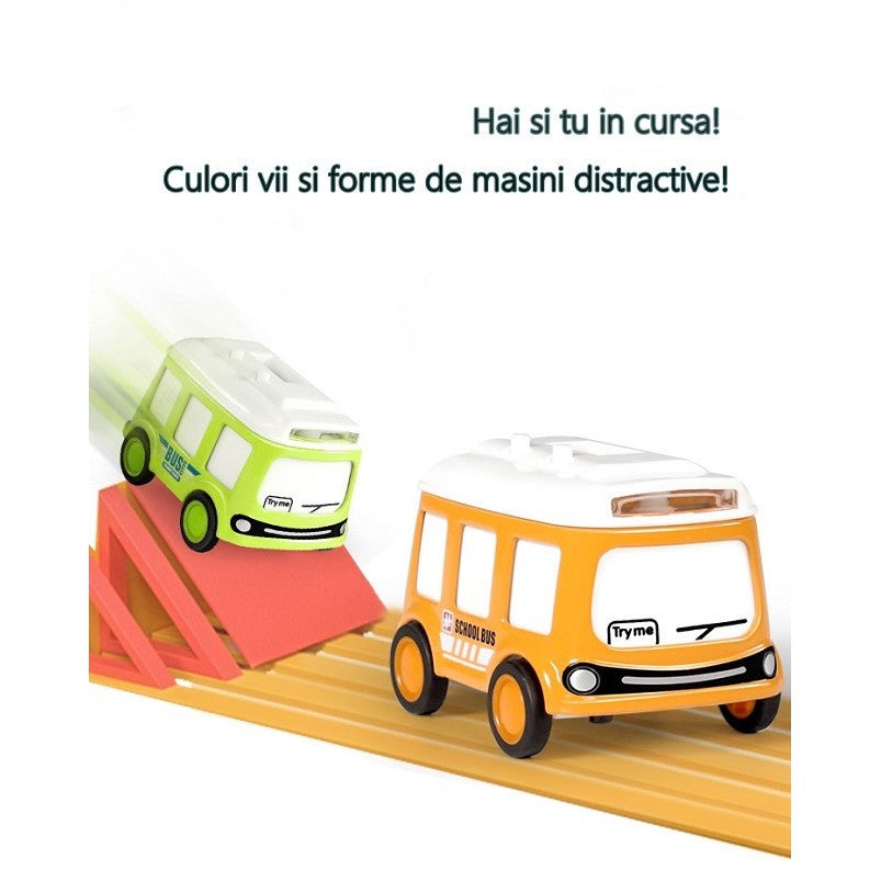Masinuta Jucarie Interactiva cu Ceas Digital, Lumini si Sunet, Aliaj, Verde si Portocaliu