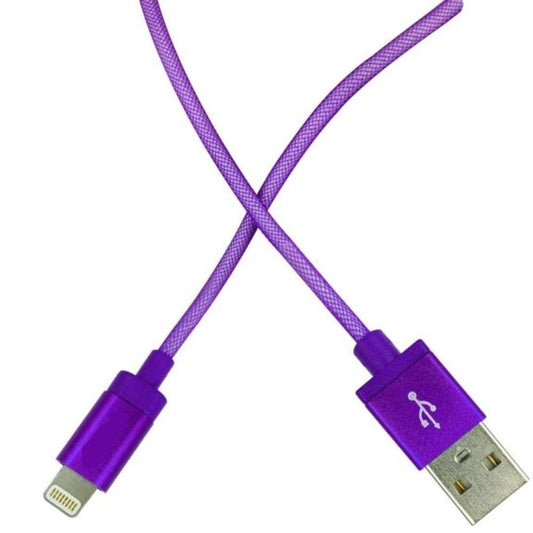 Cablu Date și Încărcare Maxcell, Conector Lightning la USB, Design Smart, Material Rezistent, Lungime 1 m, Mov, Cod 08079