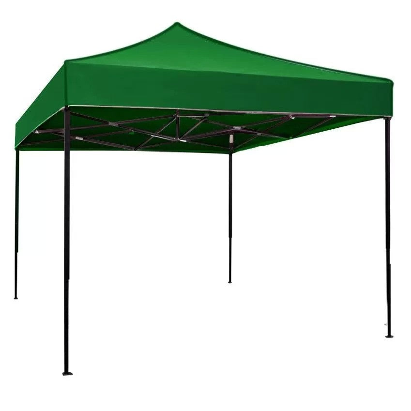 Cort Pliabil Tip Pavilion pentru Evenimente, Structura Metalica Telescopica, Prelata Oxford PVC Impermeabila, Rezistent UV, 2x2 m, Verde
