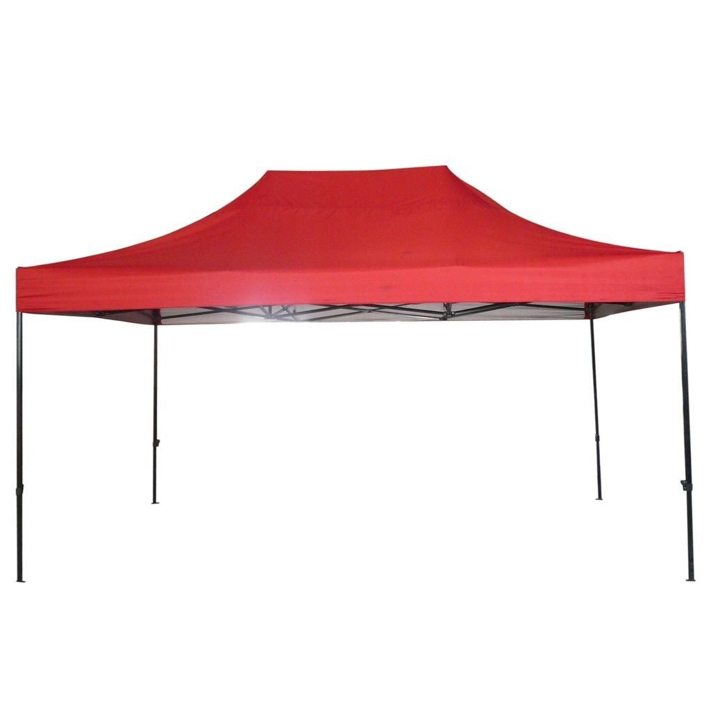 Cort Pavilion Pliabil, Prelata Impermeabila, Inaltime Reglabila, Tip Armonica, Cadru Metalic, Curte si Evenimente, Rosu, 3x4.5m