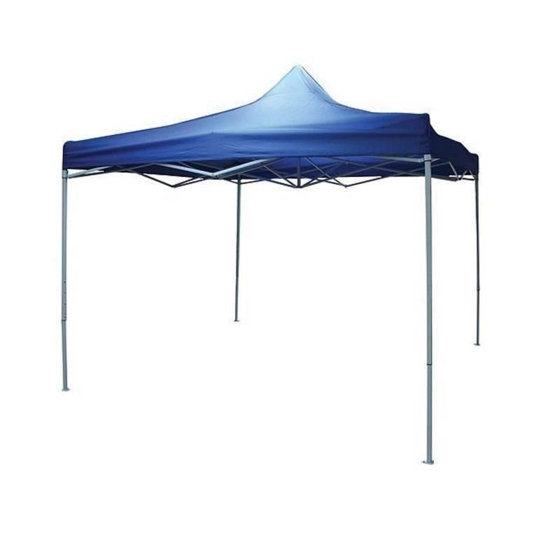 Cort Pavilion Pliabil 3x3m, Prelata Impermeabila si Picioare Telescopice, Cadru Metalic Reglabil, Albastru