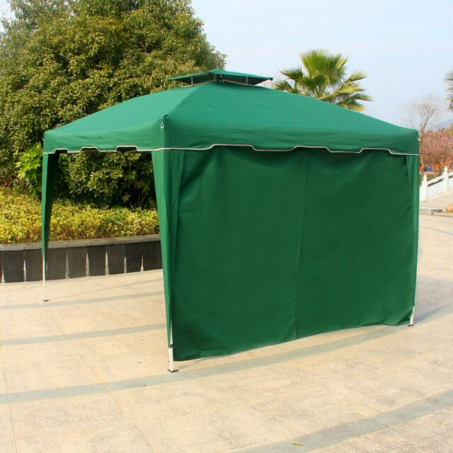 Perete Lateral Cort Evenimente, Prelata Impermeabila Pavilioan Pliabil, Material Cauciucat 600D Rezistent UV, 12 m x 2.5 m, Verde