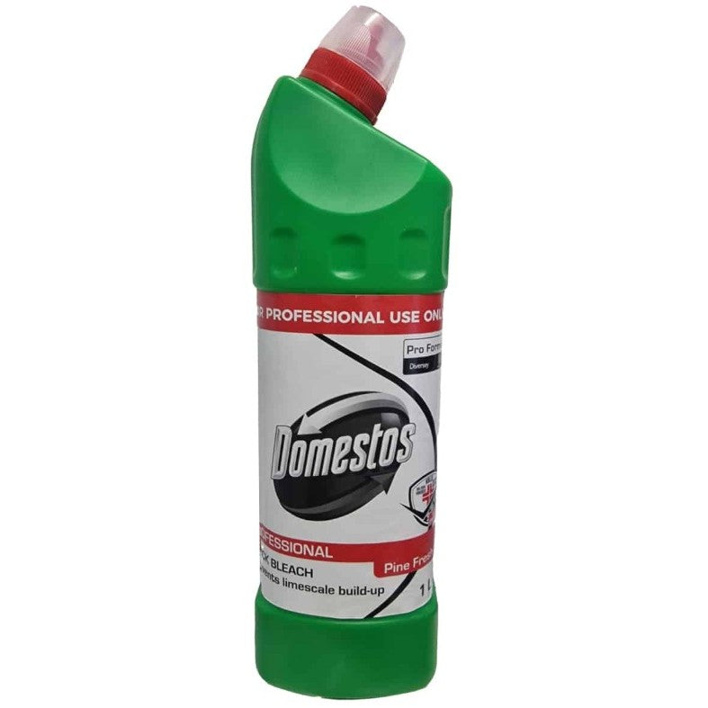 Domestos Pro Formula Pine Fresh, Dezinfectant Lichid Multifunctional cu Clor Activ, Inalbitor si Solutie Anticalcar, Parfum de Pin, 1 L