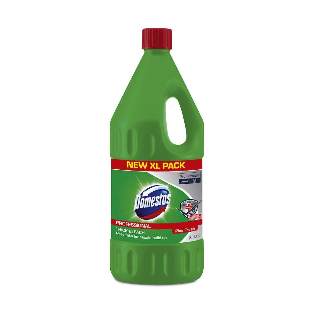 Domestos Pro Formula Pine Fresh, Detergent Dezinfectant Clorigen cu Vascozitate Ridicata, Solutie Multifunctionala cu Efect Inalbitor, 2 L