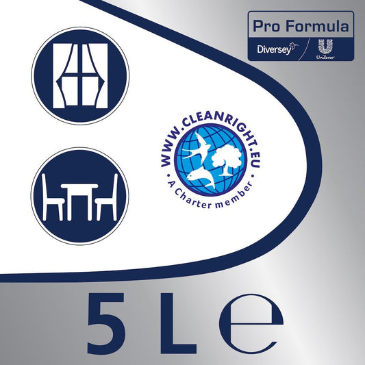 Cif Professional Glass & Multi Surface, Detergent pentru Geamuri si Suprafete Multiple, Inox si Oglinzi, Formula Degresanta fara Urme, Parfum Citrice, Rezerva 5 L