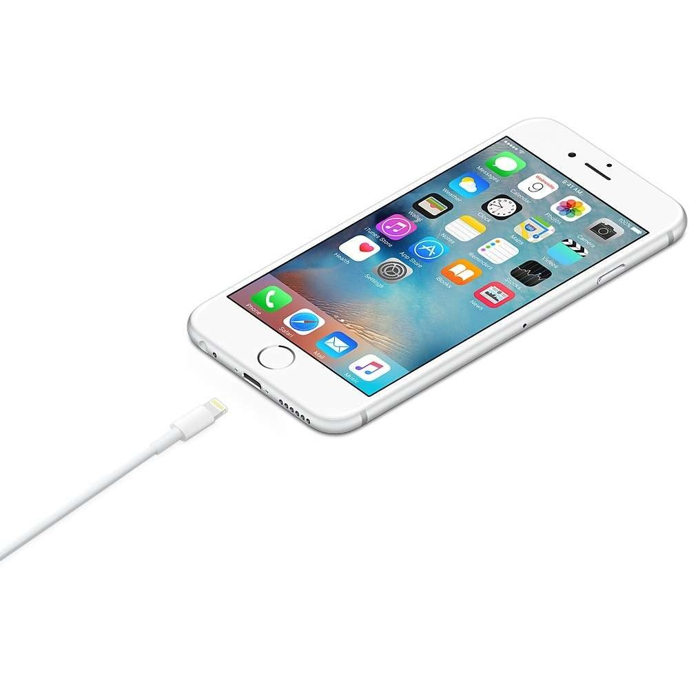 Apple Cablu de Date si Incarcare Lightning la USB, Transfer Rapid de Date, Material Polimer, 1 m, Alb